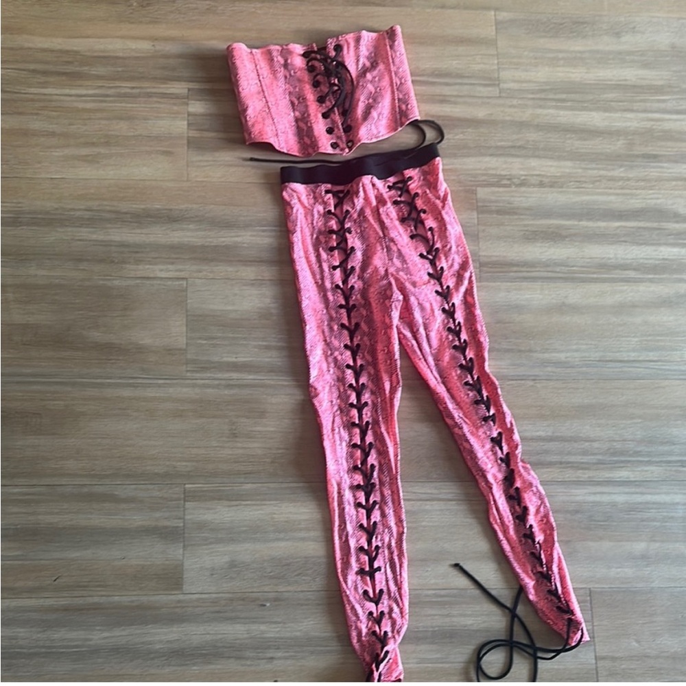 Dolls Kill Pink Lace-Up Pants